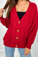 Sweter zapinany na guziki SIEMPRE czerwony
