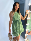 Bawełniana sukienka w groszki BRUNI | zieleń m/l xl/xxl