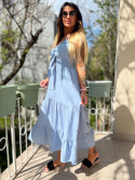 Letnia sukienka midi RIO NEGRO I błękit I bawełna I M/L XL/XXL