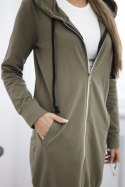 Bluza sukienkowa z kapturem khaki