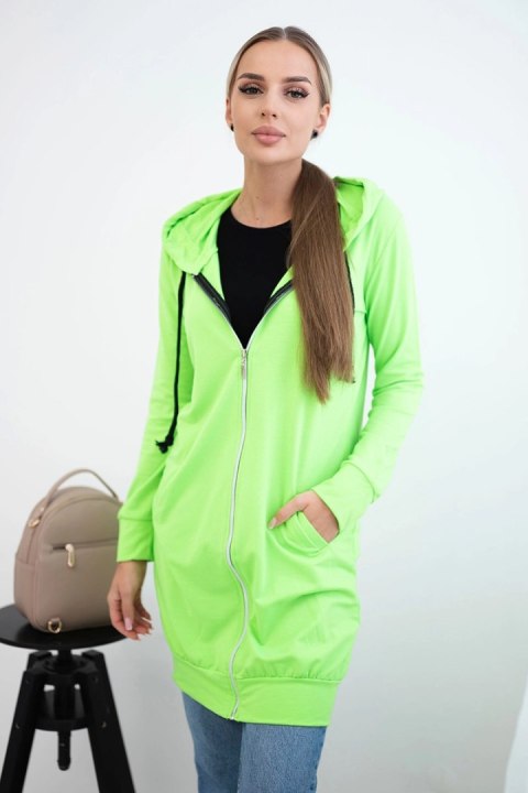 Bluza sukienkowa z kapturem zielony neon