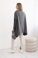 Bluza oversize z asymetrycznymi bokami grafitowa