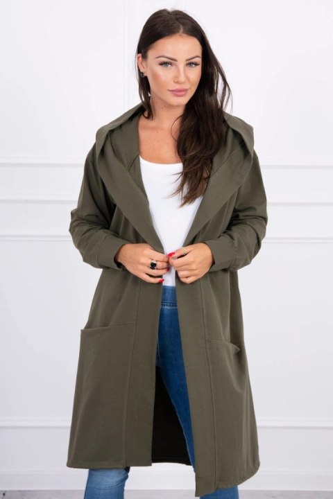 Narzutka z kapturem oversize khaki