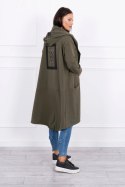 Narzutka z kapturem oversize khaki