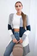 Sweter Kardigan w pasy szary+ciemny jeans