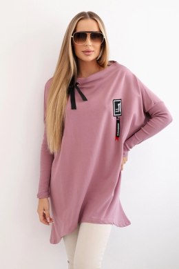 Bluza oversize z asymetrycznymi bokami ciemno różowa