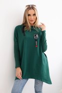 Bluza oversize z asymetrycznymi bokami ciemno zielona