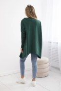 Bluza oversize z asymetrycznymi bokami ciemno zielona