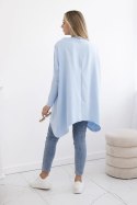 Bluza oversize z asymetrycznymi bokami błękitna