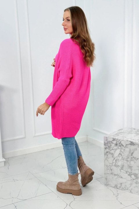 Sweter z rękawami typu nietoperz różowy neon
