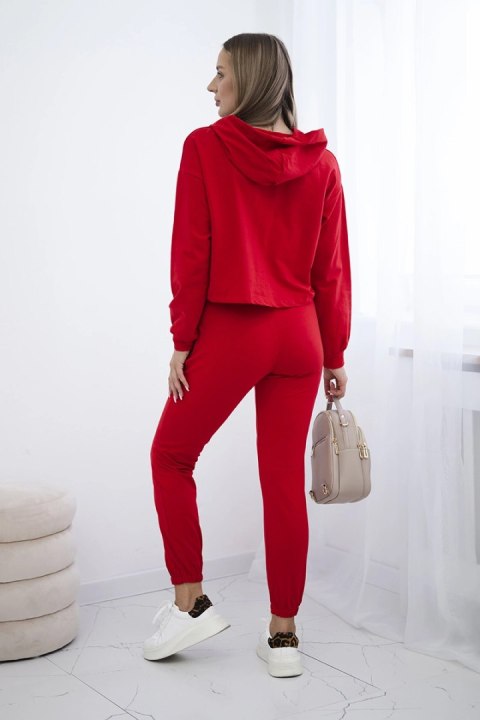 Komplet z nadrukiem czerwony