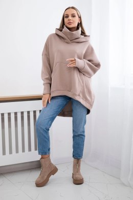 Bluza ocieplana oversize ciemno beżowa