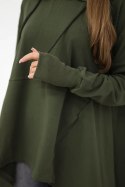 Bluza rozkloszowana u dołu khaki