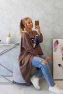 Bluzka z nadrukiem oversize mocca