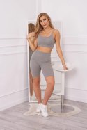 Komplet sportowy top + legginsy szary