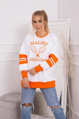 Bluza ocieplana Malibu biały+pomarańczowy