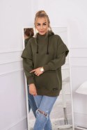 Bluza ocieplana z półgolfem khaki