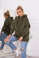 Bluza ocieplana z półgolfem khaki