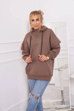 Bluza ocieplana z półgolfem mocca