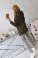 Bluza ocieplana z asymetrycznym suwakiem khaki