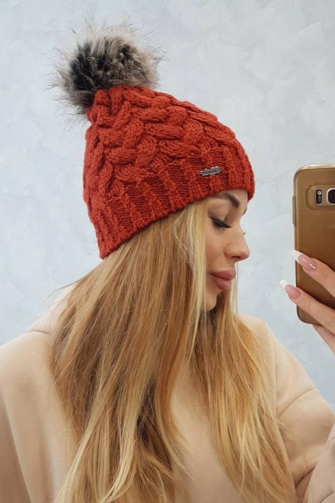 Czapka z polarem Daria K217 ruda