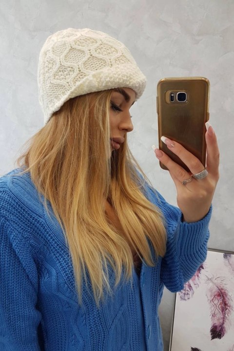 Czapka z polarem Roma Bis K235 ecru