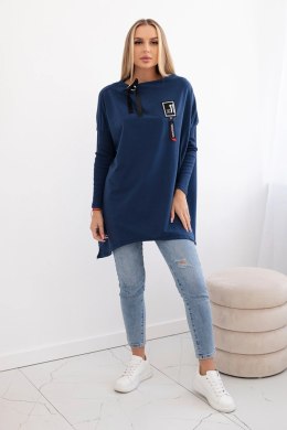 Bluza oversize z asymetrycznymi bokami jeansowa