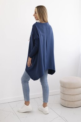 Bluza oversize z asymetrycznymi bokami jeansowa