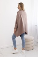 Bluza oversize z asymetrycznymi bokami mocca