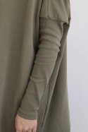 Bluza oversize z asymetrycznymi bokami khaki