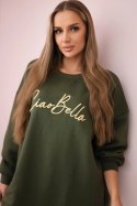 Bluza ocieplana z napisem Ciao Bella khaki