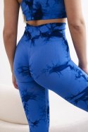 Komplet fitness top z regulowanymi ramiączkami + legginsy push up chabrowy