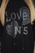 Bluza wiskozowa plus size Love czarna