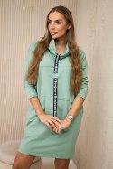 Sukienka z krawatem ciemny miętowy