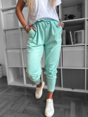 Sportowe Spodnie MICHAEL | z kieszeniami | szeroki ściągacz na nogawce | MIĘTA | ONE SIZE