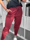 Sportowe Spodnie MICHAEL | z kieszeniami | szeroki ściągacz na nogawce | bordo | ONE SIZE