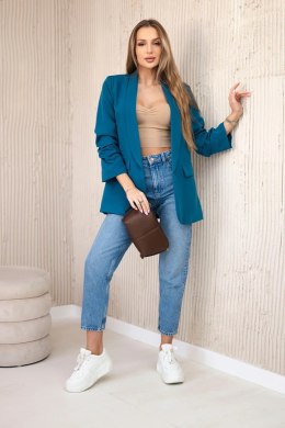 Marynarka z klapami elegancka morska