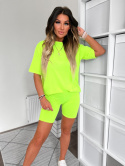 Bawełniany komplet ROSS | neon acid | t-shirt+krótkie spodenki | rozmiar uniwersalny