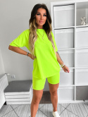 Bawełniany komplet ROSS | neon acid | t-shirt+krótkie spodenki | rozmiar uniwersalny