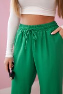 Spodnie z wiskozy z szeroką nogawką jasno zielone
