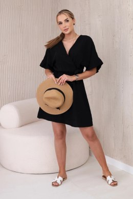 Sukienka muślinowa taliowana czarna