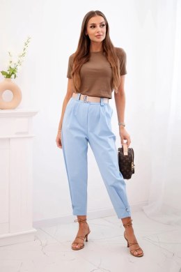 Spodnie Summer Punto z zapięciem na nogawkach niebieskie