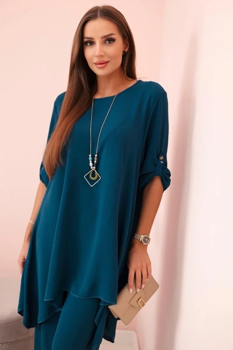 Komplet bluzka + spodnie z wisiorkiem morski