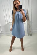 Sukienka wiązana na rękawach jasno jeansowa
