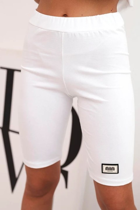 Komplet damski bawełniany z krótkim rękawem i szortami biały