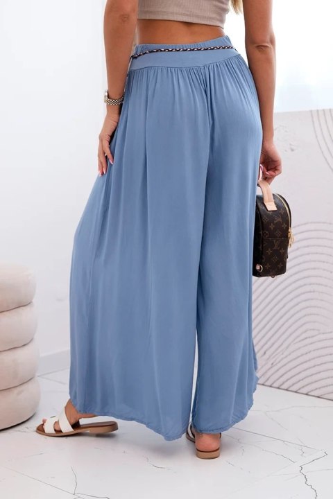 Spodnie damskie z wiskozy z szeroką nogawką jeansowe