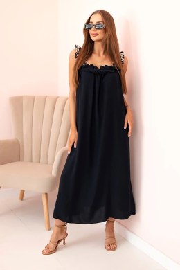 Sukienka damska z ramiączkami w panterkę granatowa