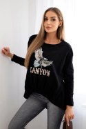 Bluzka damska z orłem i napisem Canyon czarna