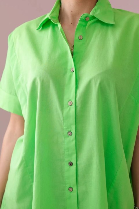 Koszula bawełniana z krótkim rękawem jasno zielona