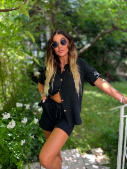 Oversize'owy komplet GIULIAN | czerń | rozmiar uniwersalny